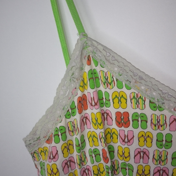 Popsi Lingerie Y2K Flip Flops Lime Nightie L - Picture 6 of 7